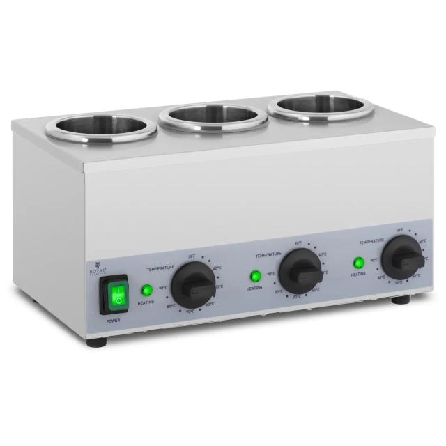 Sauce Warmer - 3 x 1 L - Πίνακας ελέγχου στο κάτω uέρος - Royal Catering on Productcaster.