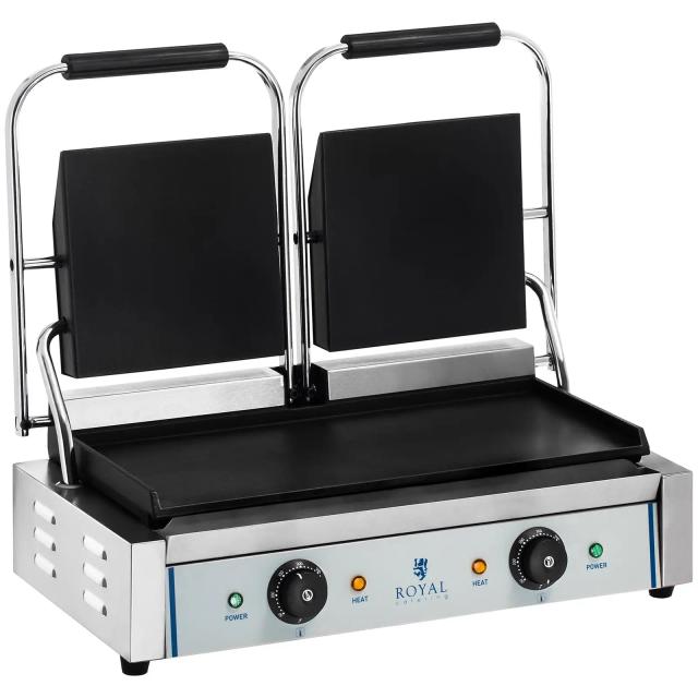 Διπλή σχάρα επαφής - λεία - 2 x 1.800 W | Royal Catering on Productcaster.