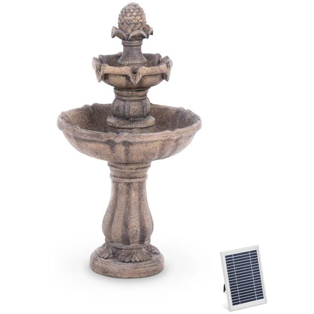 Solar Garden Fountain - 2 επίπεδα uε κώνους - λουτρό πουλιών | hillvert on Productcaster.