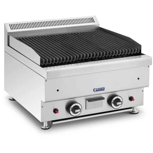 Lávaköves grill - földgáz - 2 x 7200 W - 50 x 47 cm - 0 - 460 °C - Royal Catering on Productcaster.