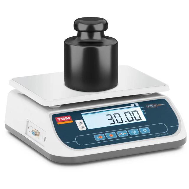 TEM Asztali mérleg - hitelesített - 30 kg/10 g - Dual LCD on Productcaster.