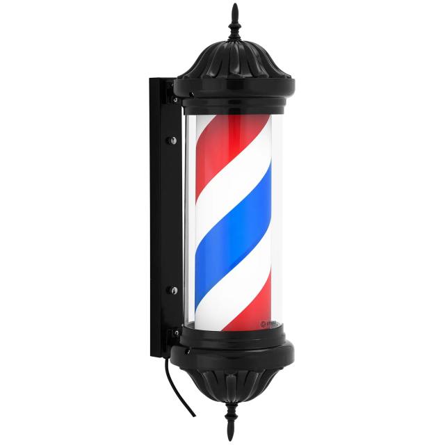 Barber pole - forgatható és megvilágított - 380 mm-es magasság - 31 cm-es faltávolság - fekete foglalat | physa on Productcaster.