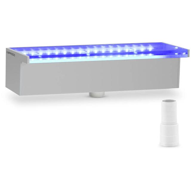 Medence szökőkút - 30 cm - LED világítás - kék/fehér - {{Lip_lenght}} mm-es vízkivezető nyílás | Uniprodo on Productcaster.