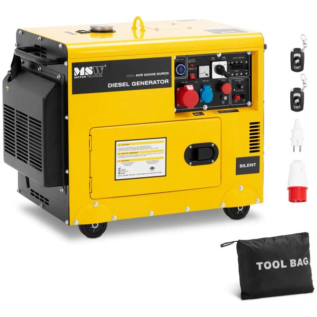 Aggregátor - 4250 / 5000 W - 16 l - 240/400 V - mobil - AVR - Euro 5 | MSW on Productcaster.