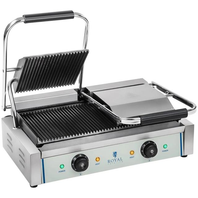 Kontakt grill - 2 x 1.800 Watt - bordázott - 2.0 | Royal Catering on Productcaster.