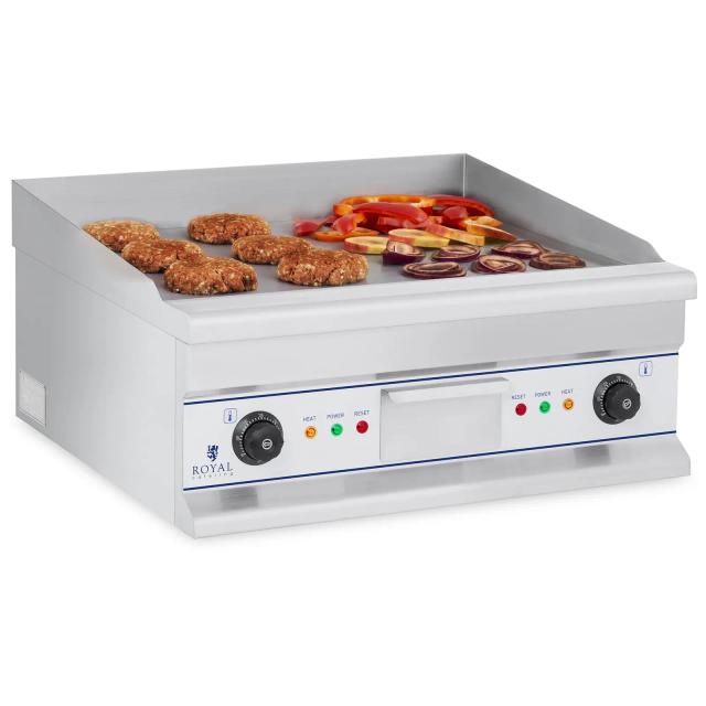 Dupla elektromos grill - 60 cm - sima - 2 × 4000 W | Royal Catering on Productcaster.