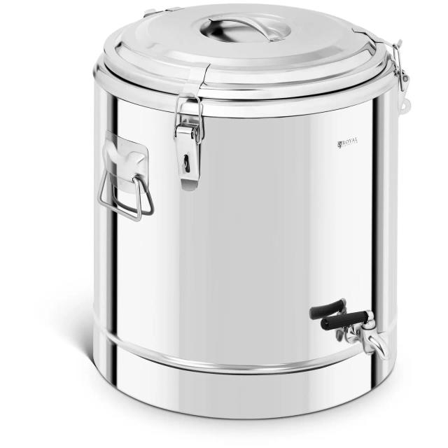 Hőtartó edény - rozsdamentes acél - 40 L - leeresztő szeleppel | Royal Catering on Productcaster.