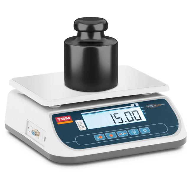 TEM Asztali mérleg - hitelesített - 15 kg/5 g - Dual LCD on Productcaster.