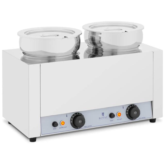 Bain Marie - 2 x 7 l - 1000 W - fényes - Royal Catering on Productcaster.