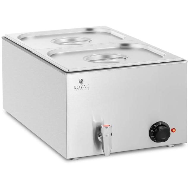 Bain marie - 600 W - 2 GN 1/2 - leeresztőcsap | Royal Catering on Productcaster.