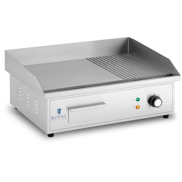 Elektromos grill - 548 x 350 mm - bordázott + sima - 3000 W | Royal Catering on Productcaster.