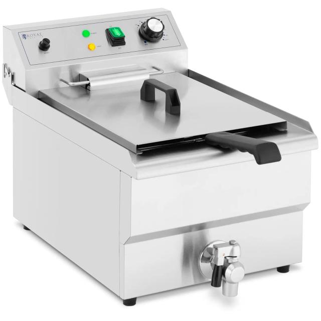 Olajsütő - 13 l - 3000 W - leeresztő csap - hidegzóna | Royal Catering on Productcaster.