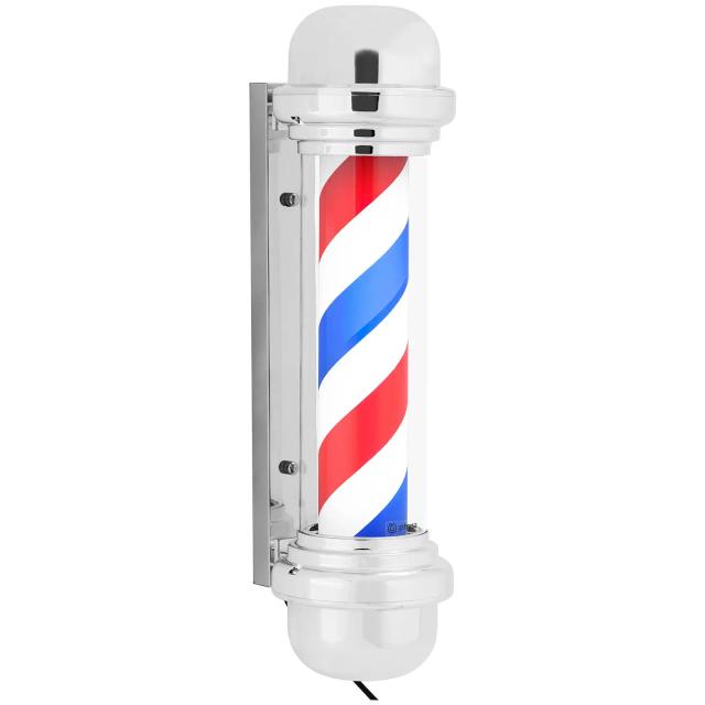 Barber pole - forgatható és megvilágított - 380 mm-es magasság - 25 cm-es faltávolság - ezüst foglalat | physa on Productcaster.