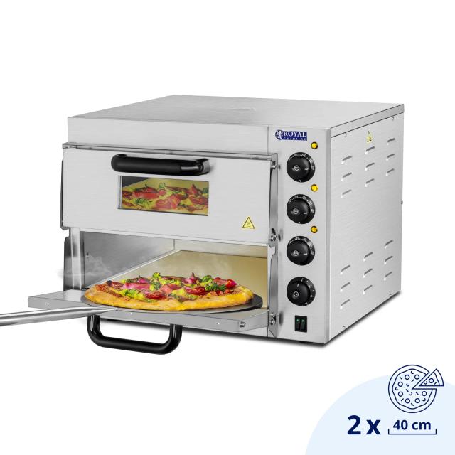 Pizza sütő - 2 kamrás - Tűzálló samott padló | Royal Catering on Productcaster.