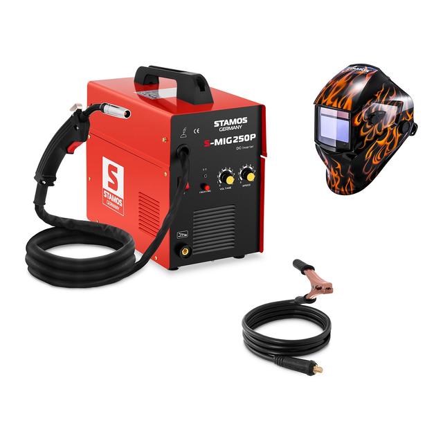 Hegesztő készlet MIG / MAG hegesztőgép - 250 A - 230 V - hordozható + Hegesztő sisak - Firestarter 500 - ADVANCED SERIES | Stamos Germany on Productcaster.