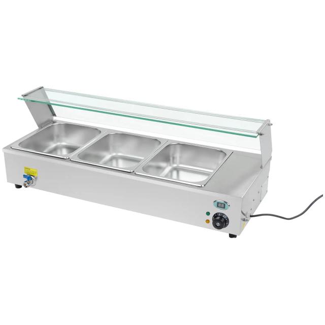 Bain Marie - 3 x GN - 1/2 - leeresztő szelep | Royal Catering on Productcaster.