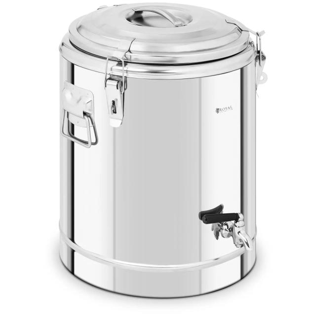 Hőtartó edény - rozsdamentes acél - 22,5 l - leeresztő szeleppel | Royal Catering on Productcaster.