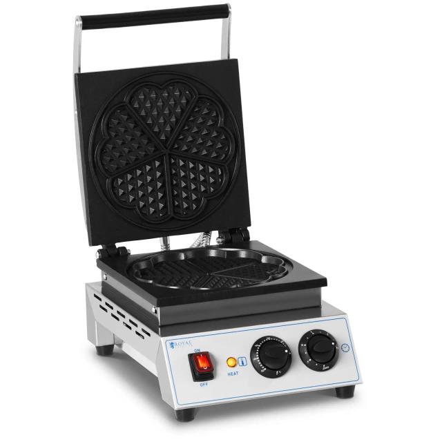 Gofrisütő - szív alakú - 1500 W | Royal Catering on Productcaster.