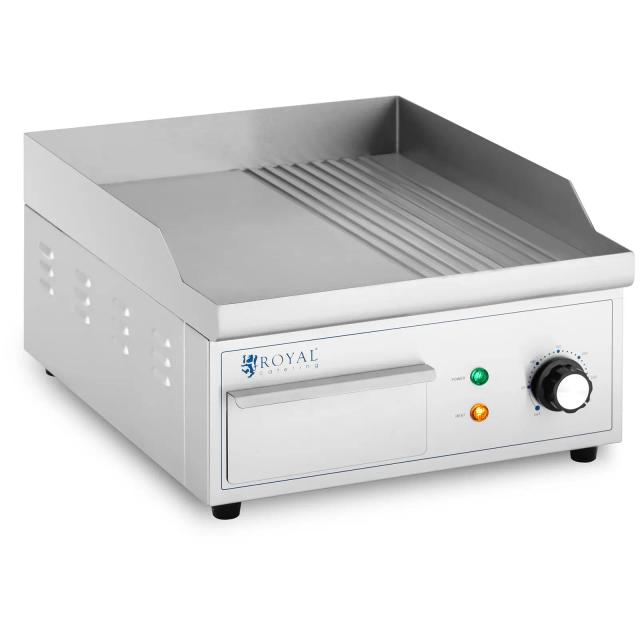 Elektromos grill - 360 x 380 mm - bordázott + sima - 2000 W | Royal Catering on Productcaster.