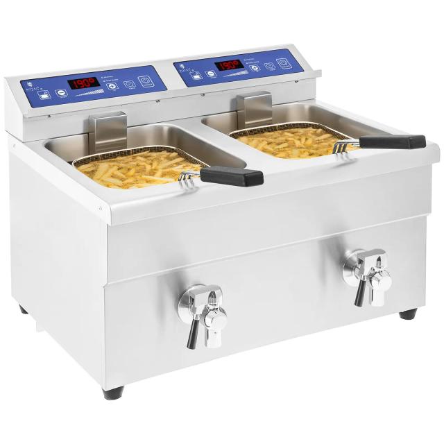 Indukciós fritőz - 2 x 10 liter - 60 - 190 ° C | Royal Catering on Productcaster.