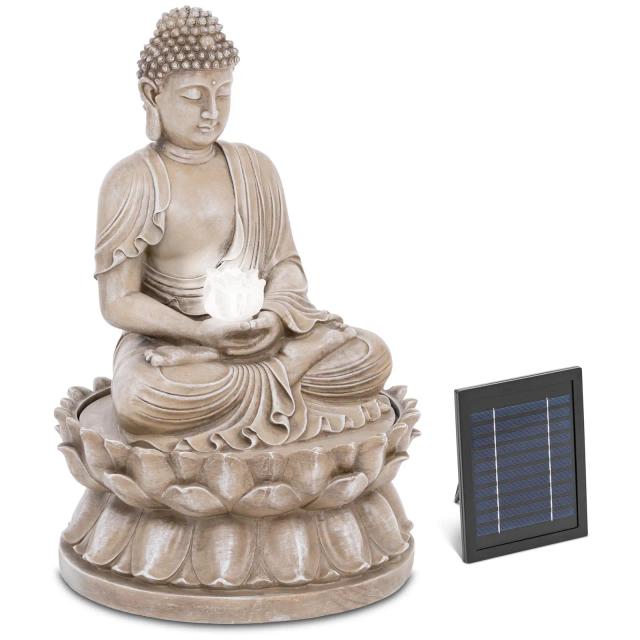 Napelemes szökőkút - ülő Buddha figura - LED világítás | hillvert on Productcaster.