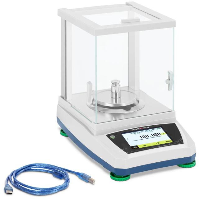 Precíziós mérleg - 300 g / 0,001 g - Ø 98 mm - érintőképernyős LCD - nagyméretű üveg szélfogó | Steinberg Systems on Productcaster.