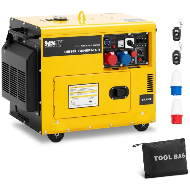 Aggregátor - 5100 / 6000 W - 16 l - 240/400 V - mobil - AVR - Euro 5 | MSW on Productcaster.