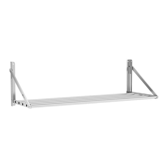 Wall Shelf Folding Tube Style 120 x 45 cm 40 kg Stainless Steel - Floating Shelves by Royal Catering on Productcaster.