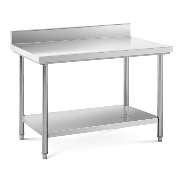 Stainless Steel Work Table 143 kg Capacity 120 x 70 cm Upstand - Stainless Steel Workbenches by Royal Catering on Productcaster.