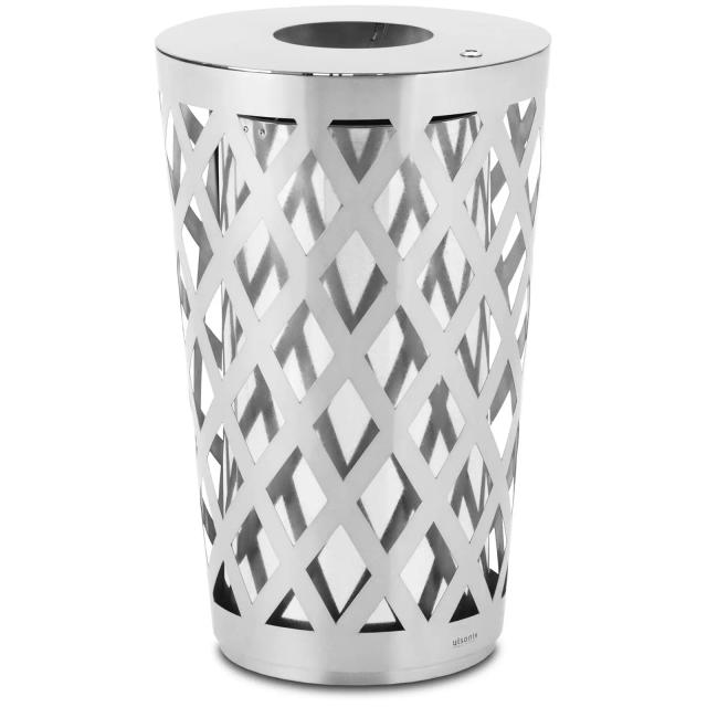 Rubbish Bin Round Stainless Steel / Galvanised Steel Grey - Trash Bins by Ulsonix on Productcaster.