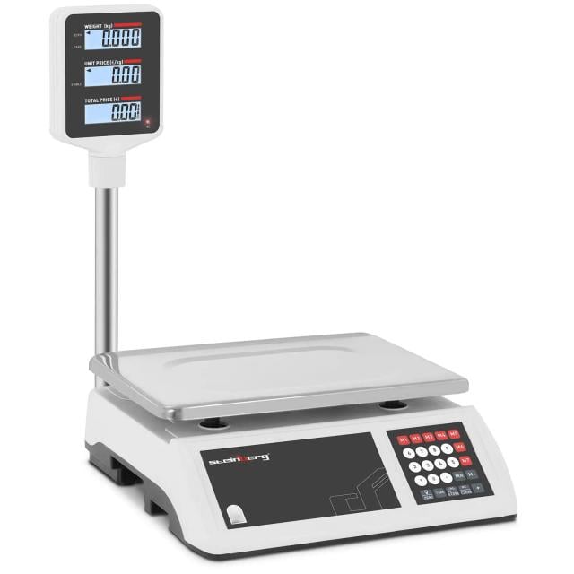 Digital Weighing Scale 15 kg / 2 g Raised LCD Display - Price Calculating Scales by Steinberg Systems on Productcaster.