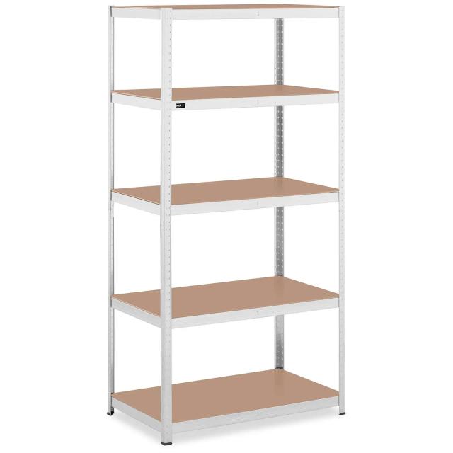 Metal Storage Rack 100 x 60 x 197 cm for 5 x 150 kg Grey - Storage Shelves by MSW on Productcaster.