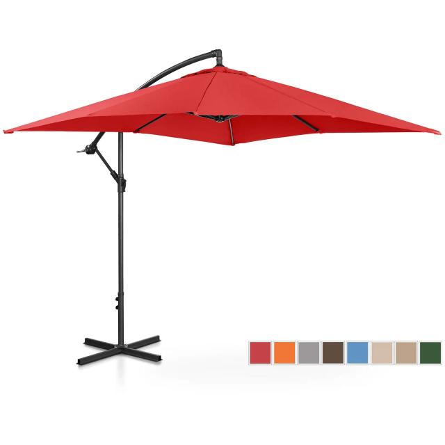 Parasol - Rood - vierkant - 250 x 250 cm - kantelbaar | Uniprodo on Productcaster.