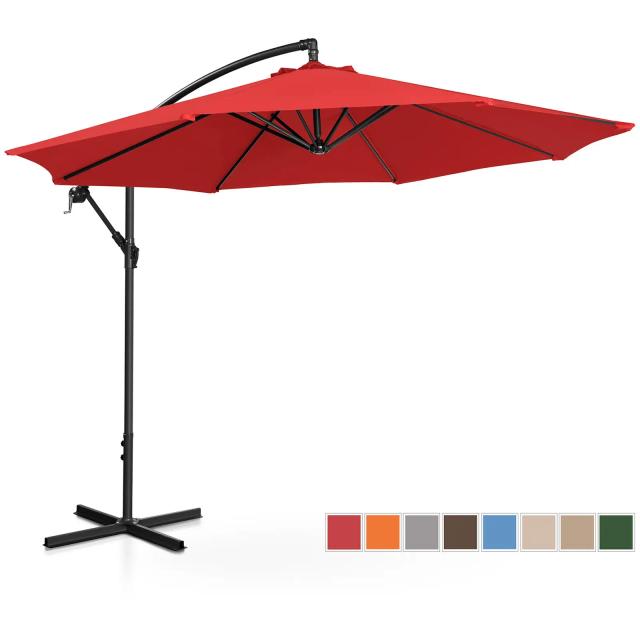 Umbrelă de grădină - roșie - rotundă - Ø 300 cm - înclinabilă on Productcaster.