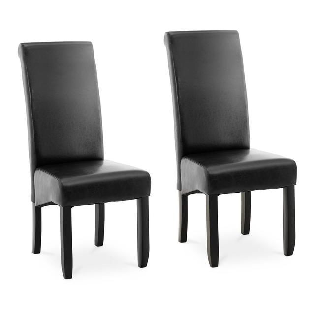 Scaun tapițat - set de 2 - până la 180 kg - scaun 44,5 x 44 cm - negru on Productcaster.