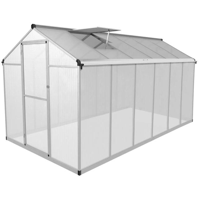 Greenhouse - 361 x 178 x {{netto_înălțime}} cm - policarbonat + aluminiu on Productcaster.