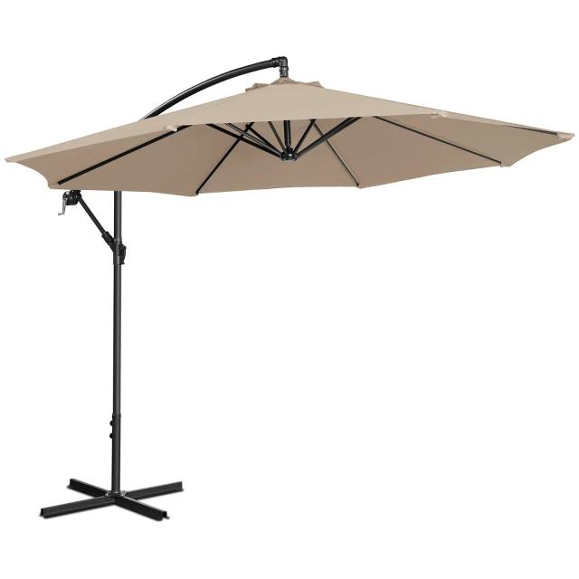 Umbrelă de grădină - Crem - Rotundă - Ø 300 cm - Înclinabilă on Productcaster.