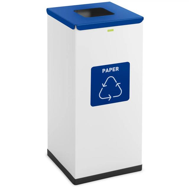 Coș de reciclare - 60 L - alb - etichetă de hârtie on Productcaster.