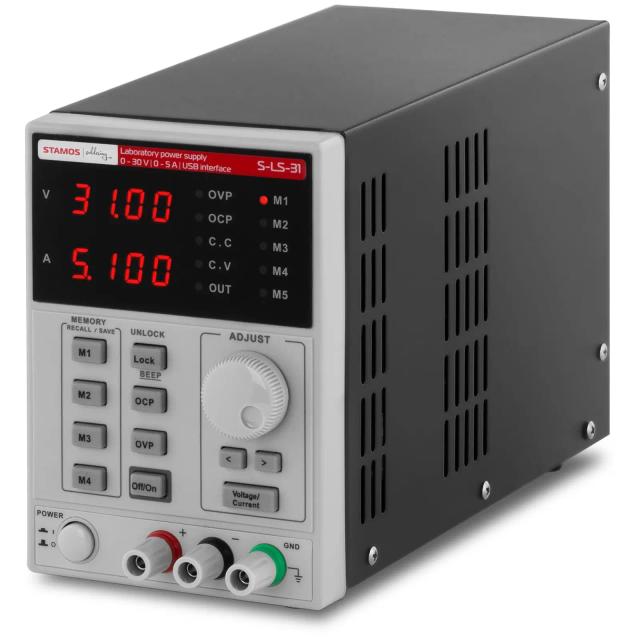 Alimentator de banc - 0-30 V, 0-5 A DC, 250 W - USB - 4 spații de memorie on Productcaster.