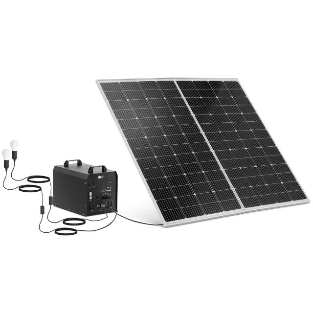 Kit panou solar cu panou solar și invertor - 1800 W - 5 / 12 /230 V - 2 lumini LED on Productcaster.