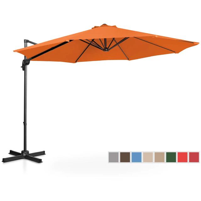 Umbrelă de grădină - portocalie - rotundă - Ø 300 cm - înclinabilă și rotativă on Productcaster.