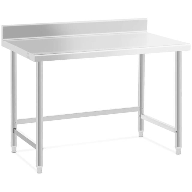 Masa de lucru din oțel inoxidabil - 120 x 70 cm - upstand - 93 kg capacitate de susținere - Royal Catering on Productcaster.