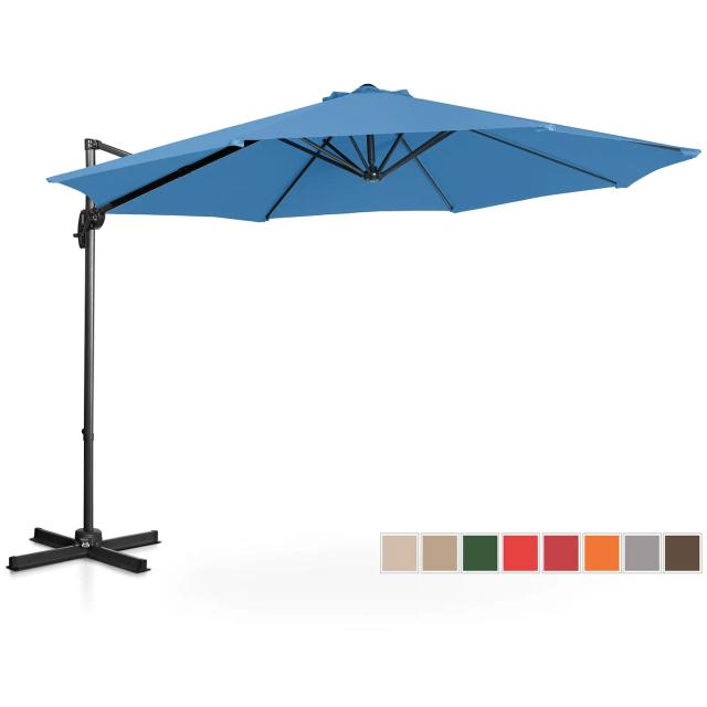 Umbrelă de grădină - Albastră - Rotundă - Ø 300 cm - Înclinabilă și rotativă on Productcaster.