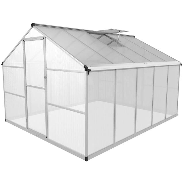 Greenhouse - 301 x 238 x {{netto_înălțime}} cm - policarbonat + aluminiu on Productcaster.