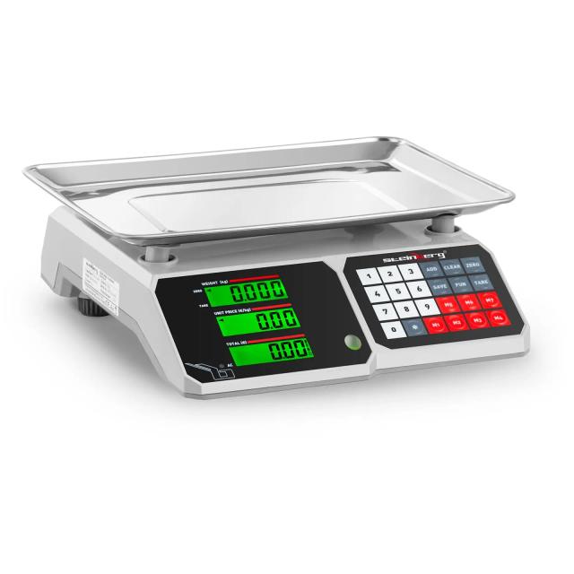 Cântar pentru calcularea prețului - 30 kg / 1 g - 34,1 x 24,1 cm - LCD on Productcaster.