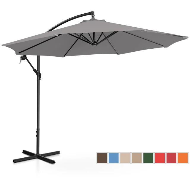 Umbrelă de grădină - gri închis - rotundă - Ø 300 cm - înclinabilă on Productcaster.