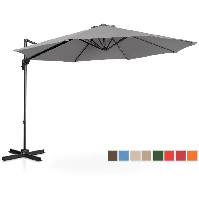 Umbrelă de grădină - gri închis - rotundă - Ø 300 cm - înclinabilă și rotativă on Productcaster.