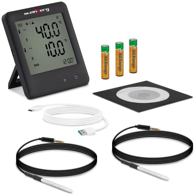 Înregistrator de date de temperatură - LCD - -40 până la +125 °C - 2 senzori externi on Productcaster.