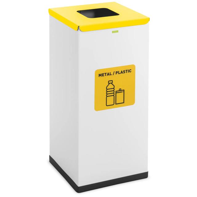 Coș de reciclare - 60 L - alb - etichetă reciclabilă on Productcaster.