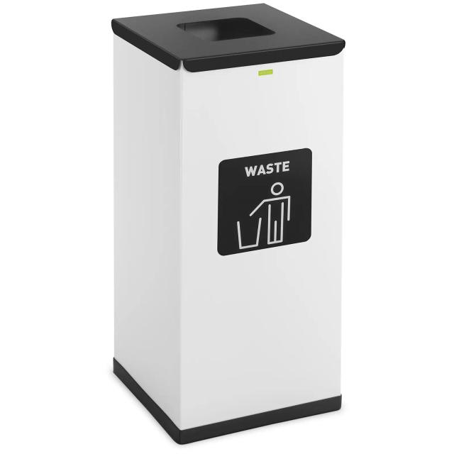 Coș de reciclare - 60 L - alb - etichetă pentru deșeuri reziduale on Productcaster.